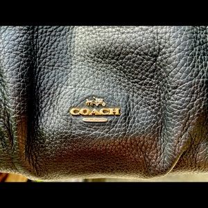 Coach pebble leather shoulder bag. Luxe leather, stylish chic Handbag date nite